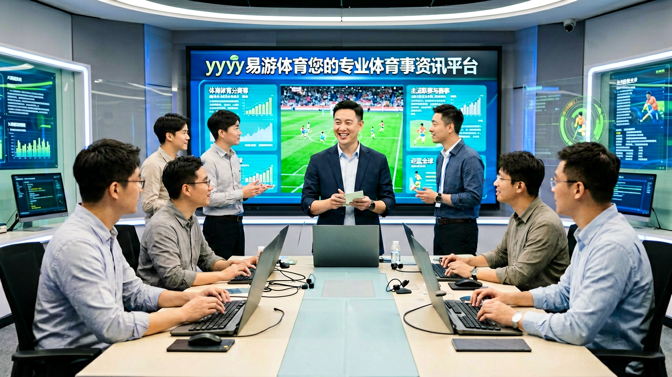 体育数据分析团队在演播室进行赛事内容制作与分析